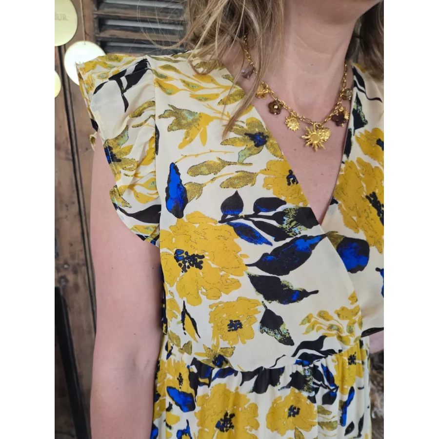 Robe Amelia fleurs jaune