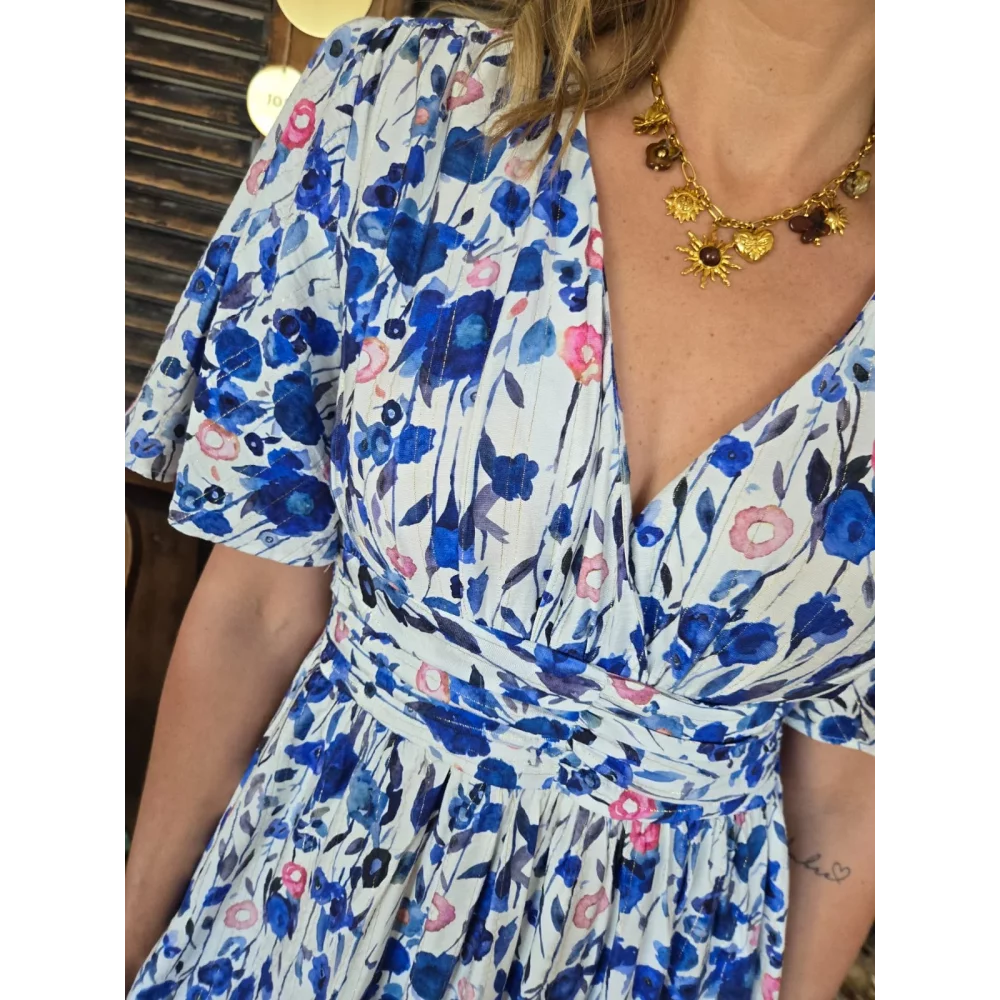 Robe longue Emmy bleu roy