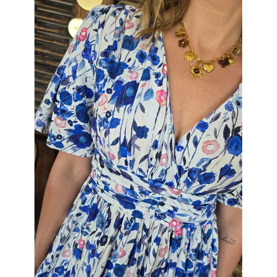 Robe longue Emmy bleu roy
