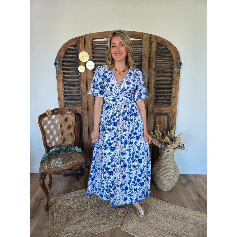 Robe longue Emmy bleu roy