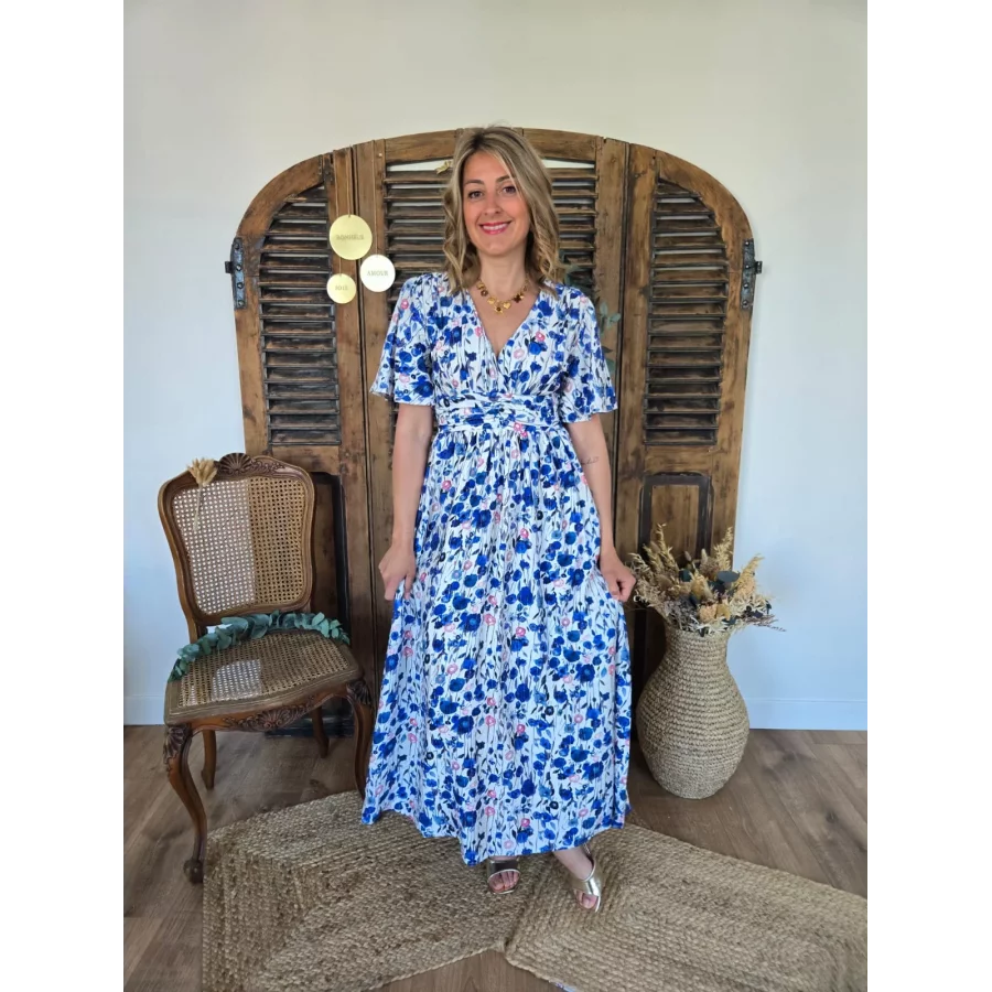 Robe longue Emmy bleu roy