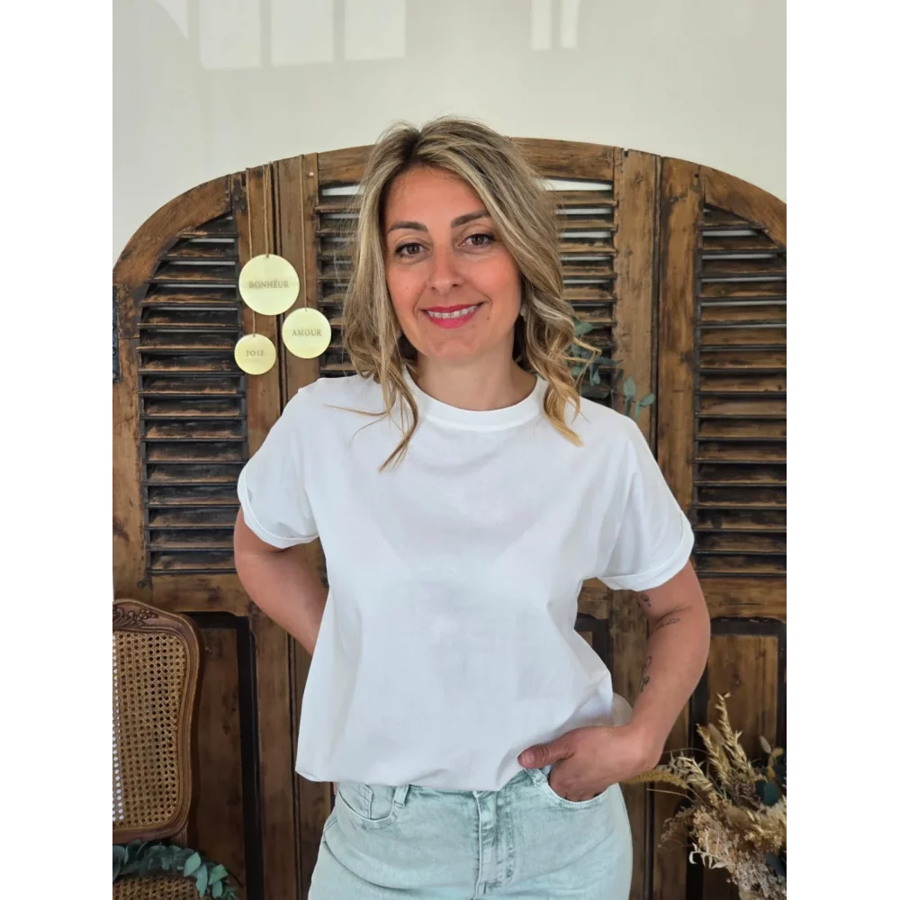 T-shirt Patrice blanc dos dentelle