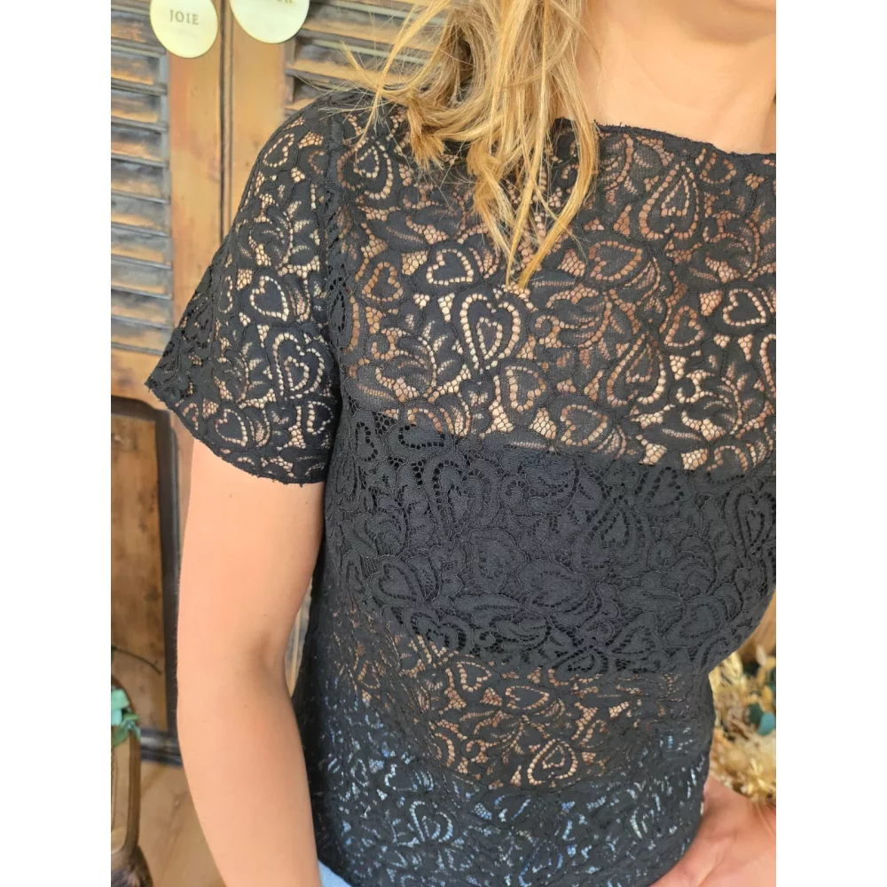 Blouse Victoire dentelle noir