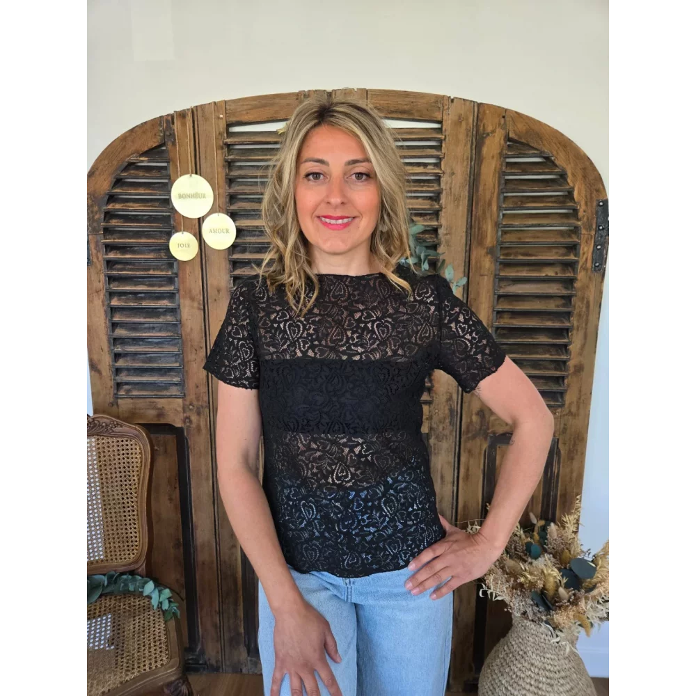 Blouse Victoire dentelle noir