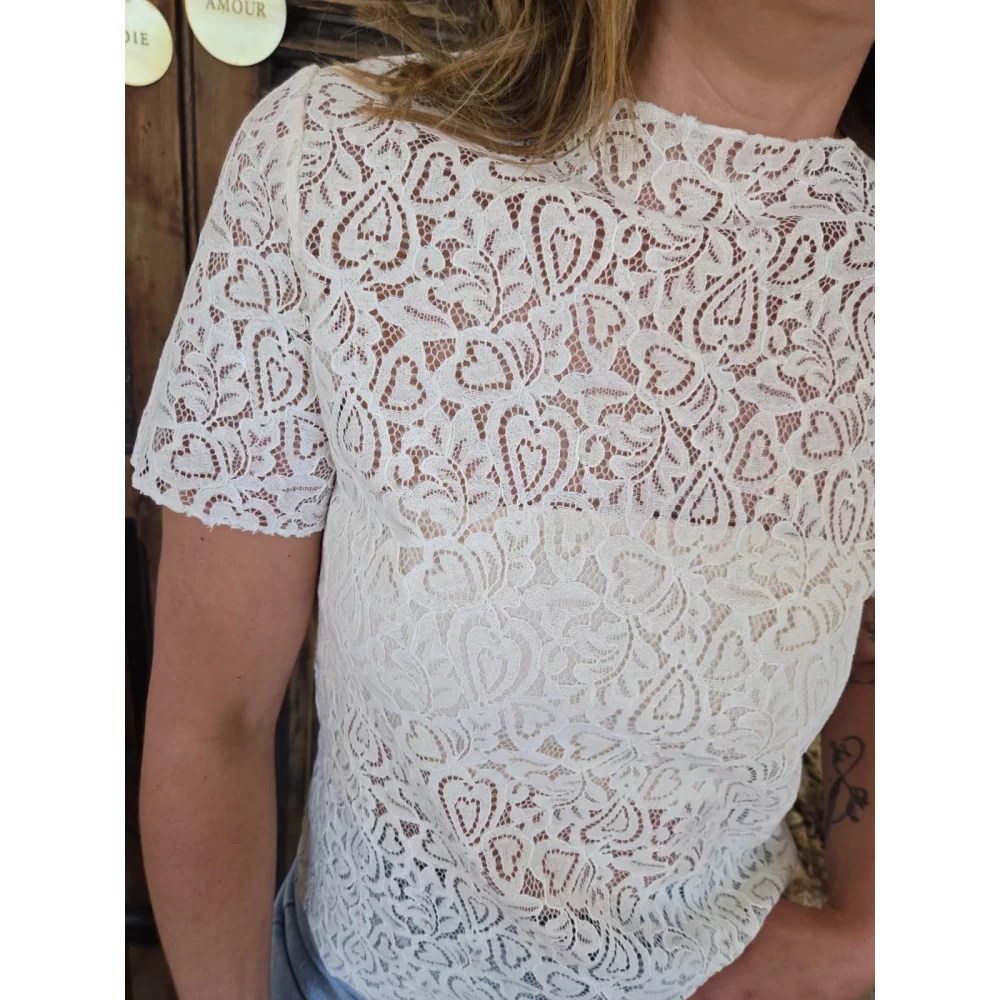 Blouse Victoire dentelle beige