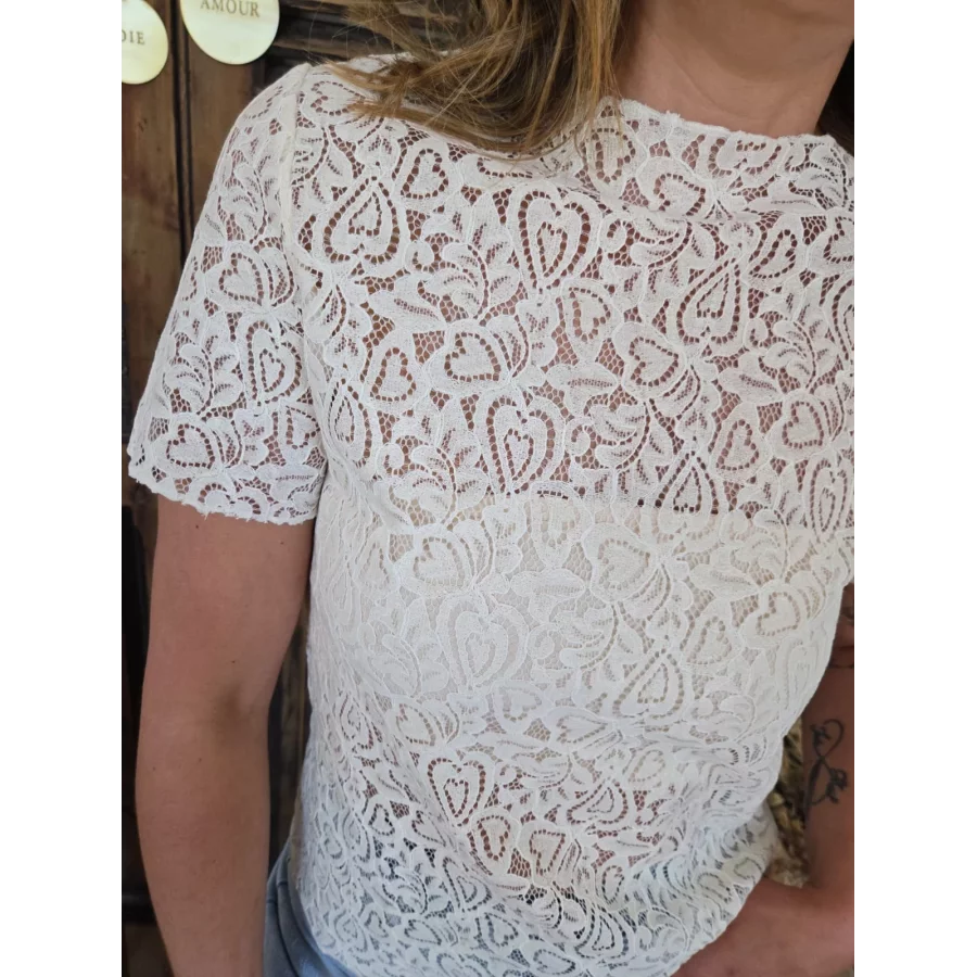 Blouse Victoire dentelle beige