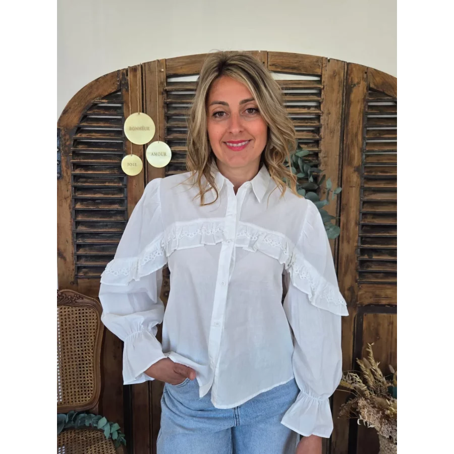 Chemise Flora dos nu blanc