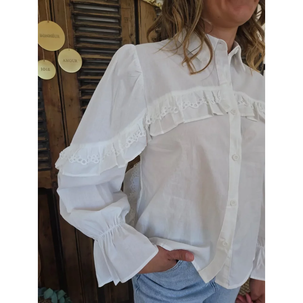 Chemise Flora dos nu blanc