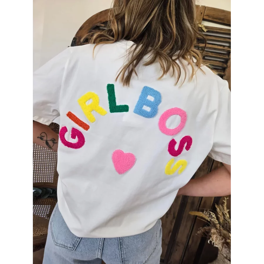 T-shirt blanc GIRLBOSS