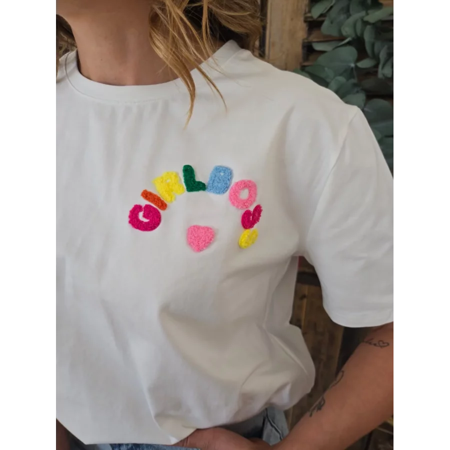 T-shirt blanc GIRLBOSS