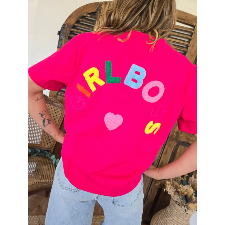 T-shirt fuchsia GIRLBOSS