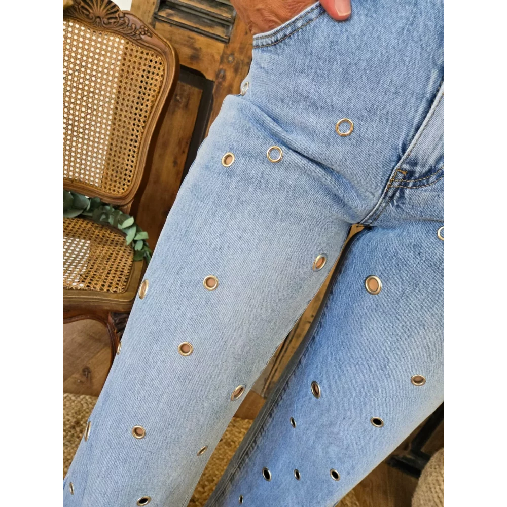Jean Honoré bleu oeillets metal