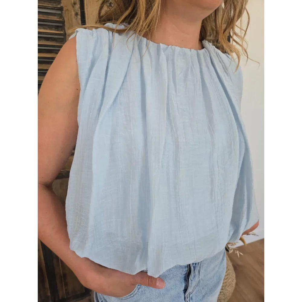 Blouse boule Olivia bleu