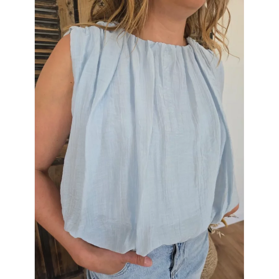Blouse boule Olivia bleu