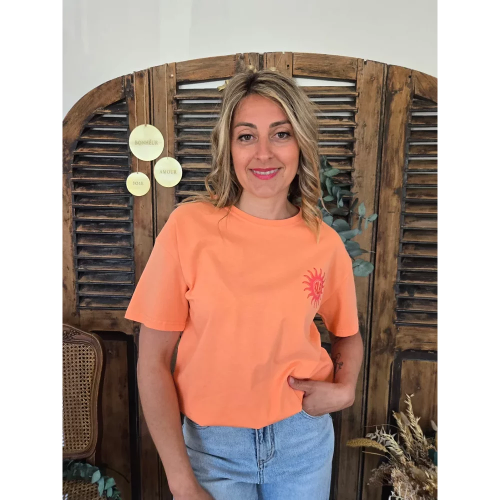 T-shirt Soleil orange