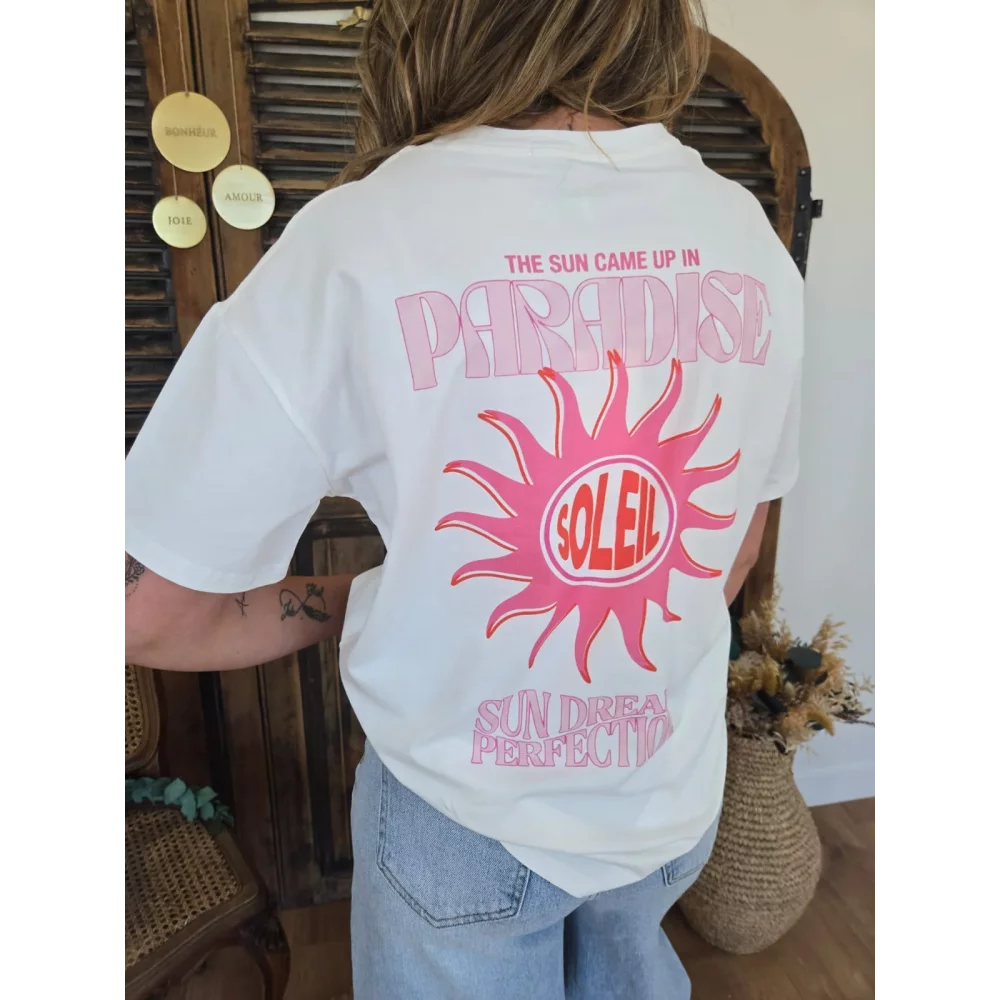 T-shirt Soleil blanc
