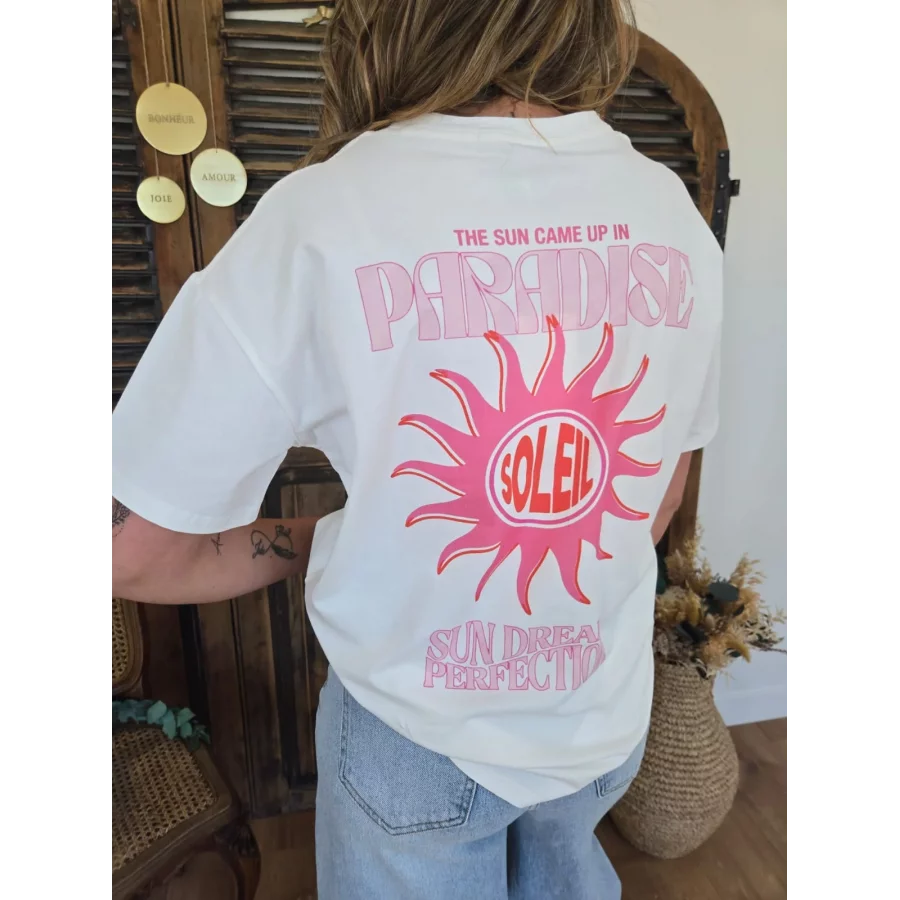 T-shirt Soleil blanc