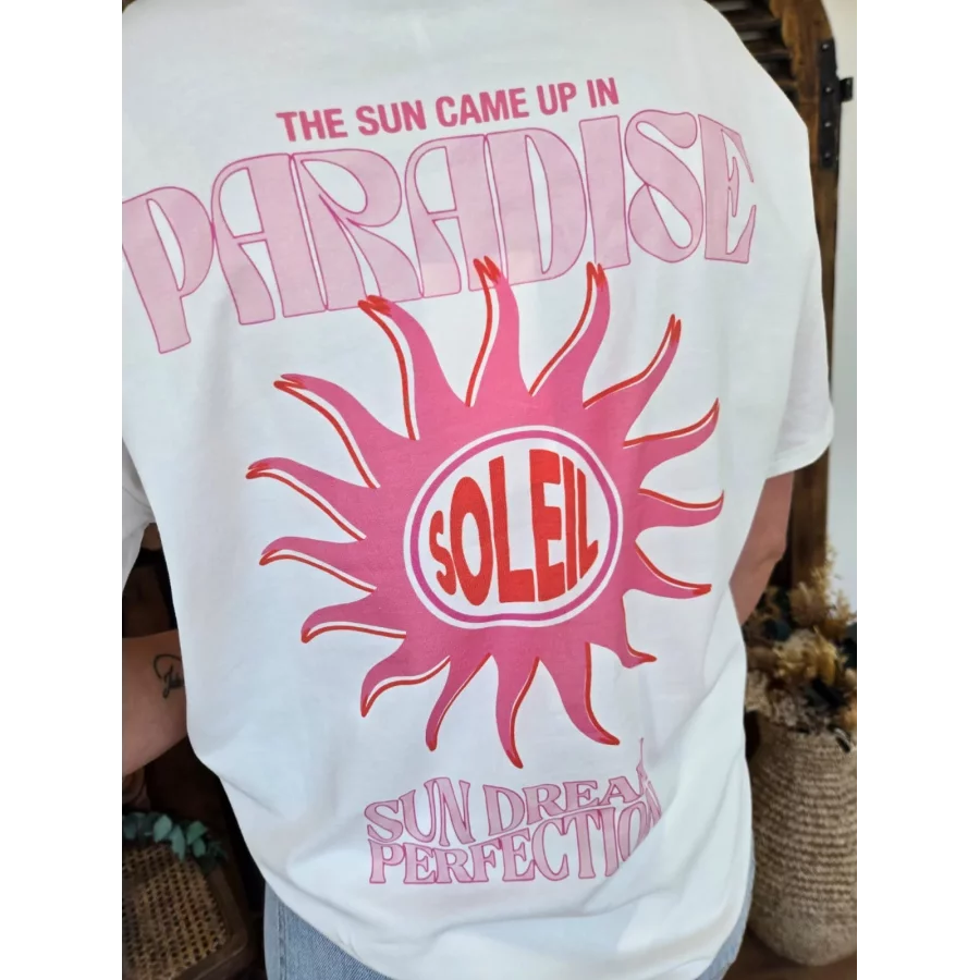 T-shirt Soleil blanc