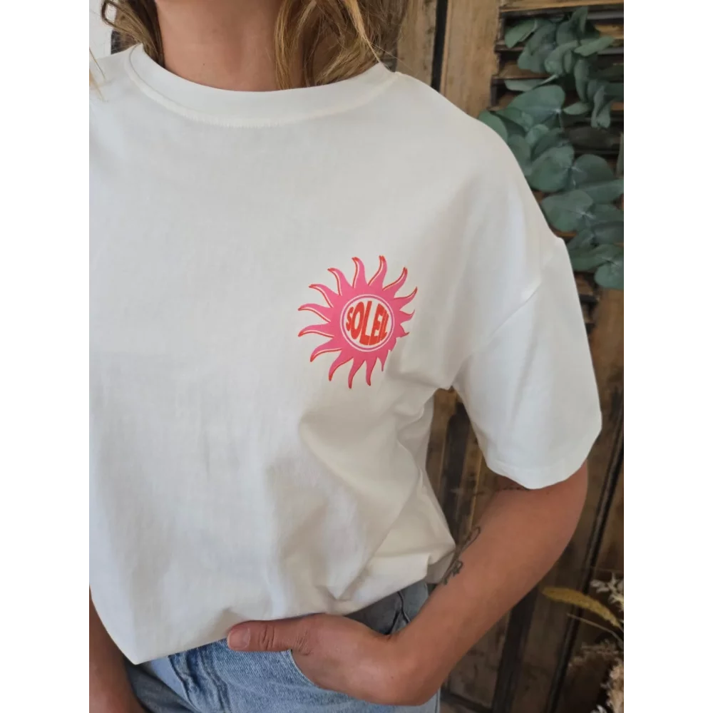 T-shirt Soleil blanc