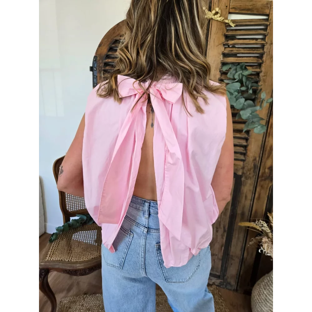 Blouse Nina dos nu rose