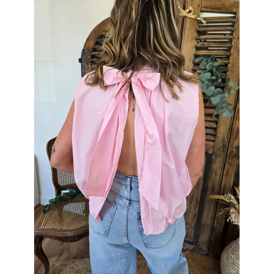 Blouse Nina dos nu rose