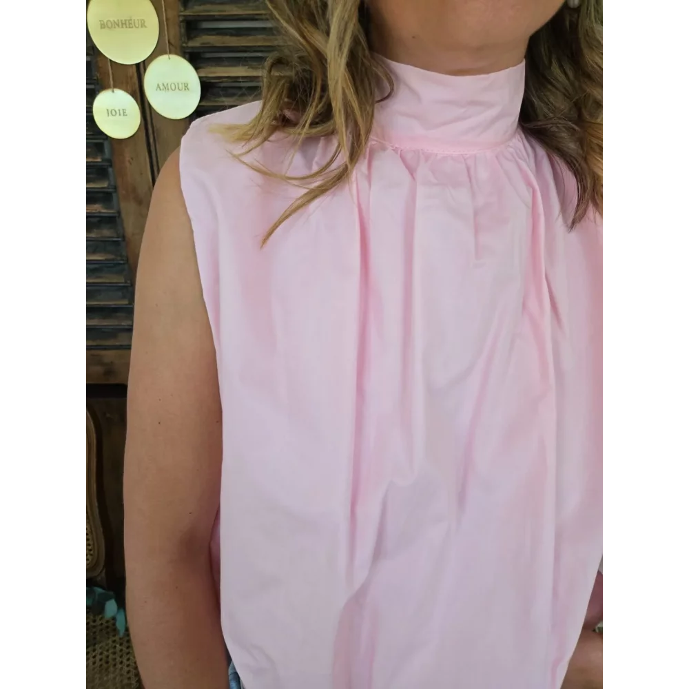 Blouse Nina dos nu rose