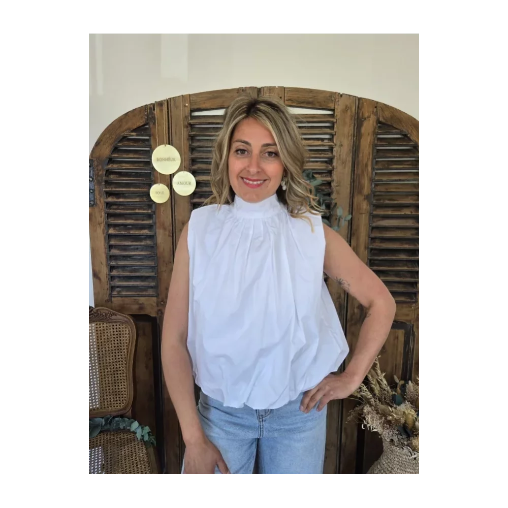 Blouse Nina dos nu blanc