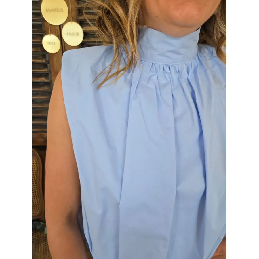 Blouse Nina dos nu bleu
