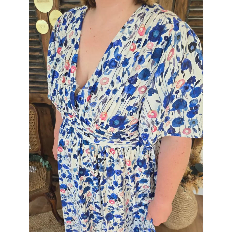 Robe longue Emmy bleu roy