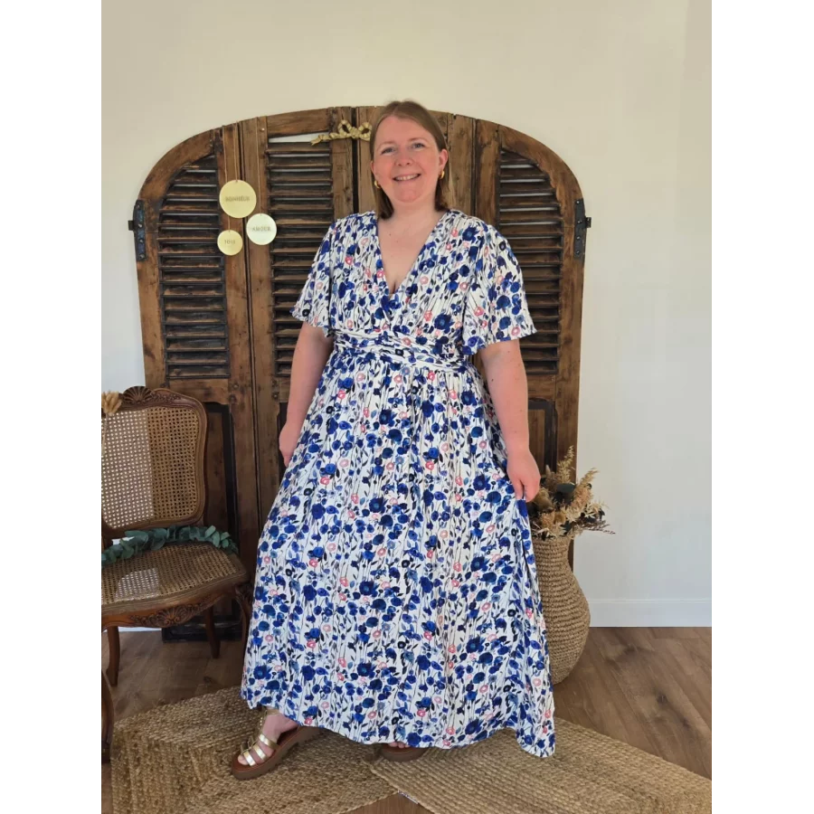 Robe longue Emmy bleu roy