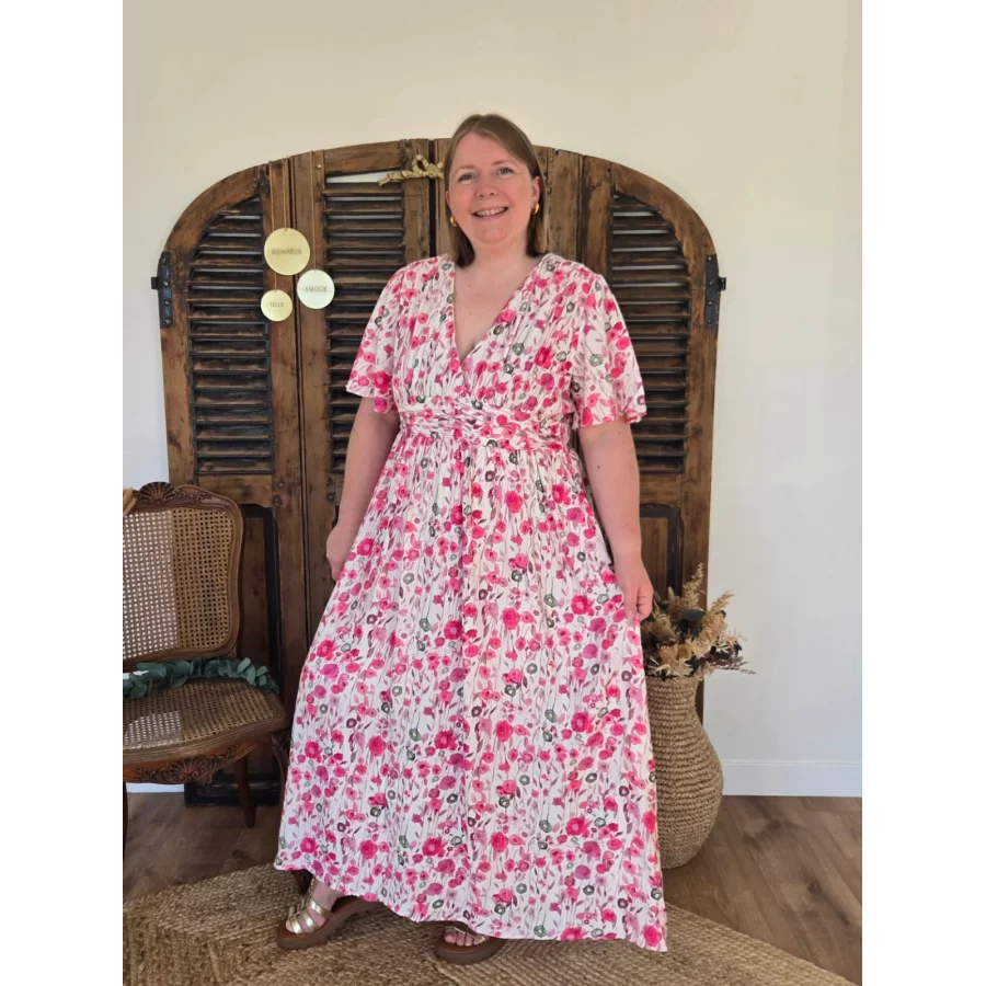 Robe longue Emmy fuchsia