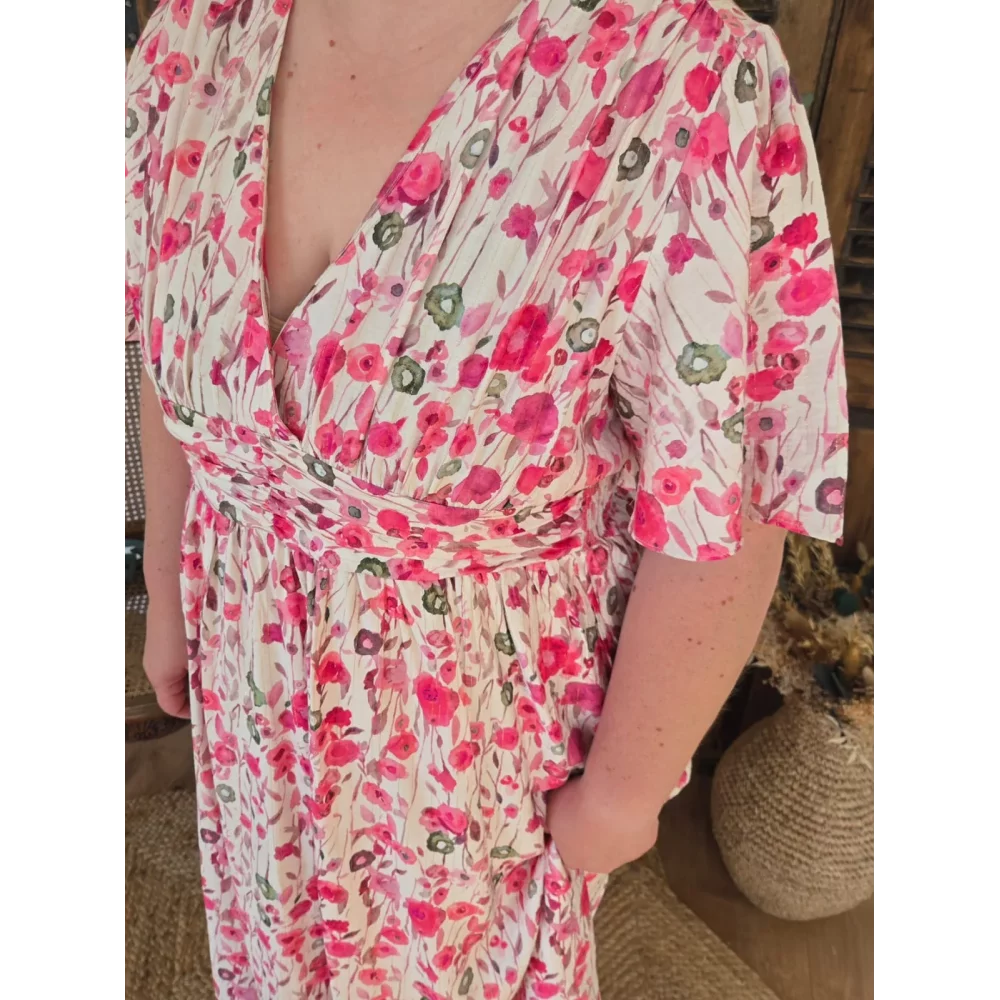 Robe longue Emmy fuchsia