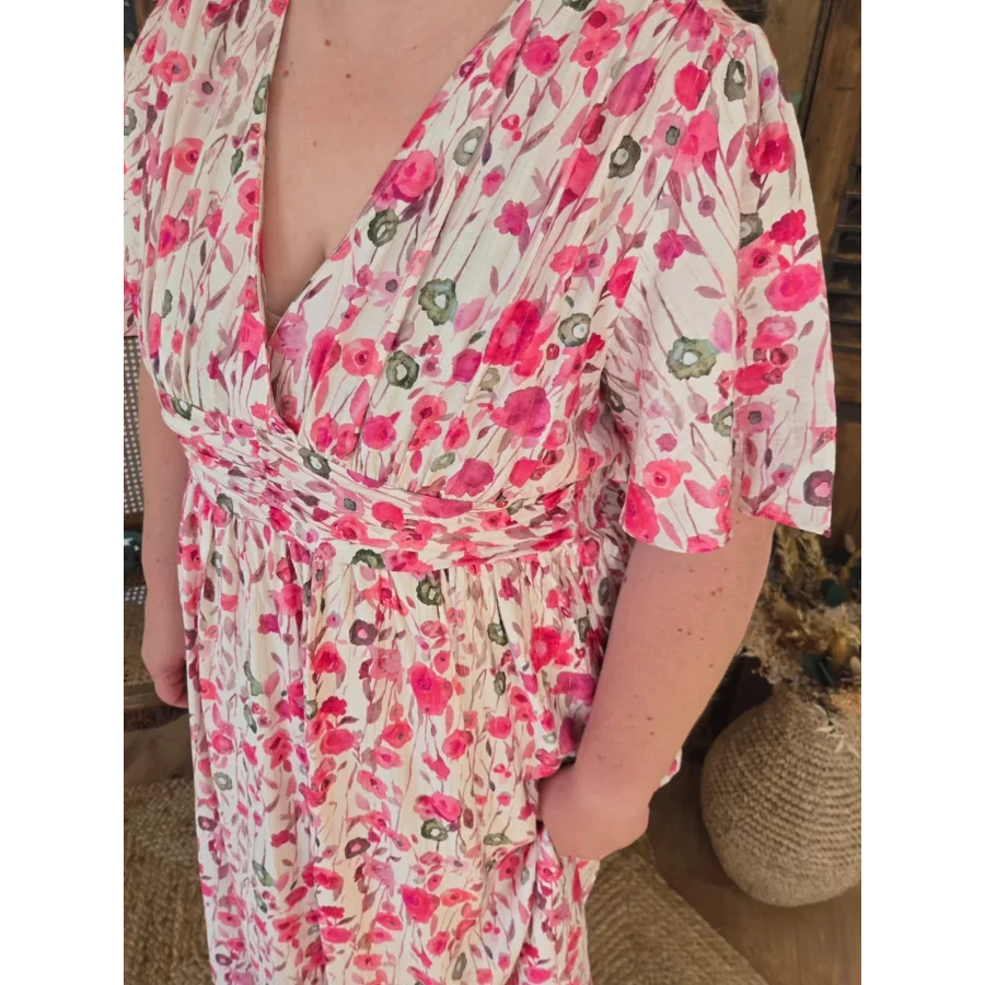 Robe longue Emmy fuchsia